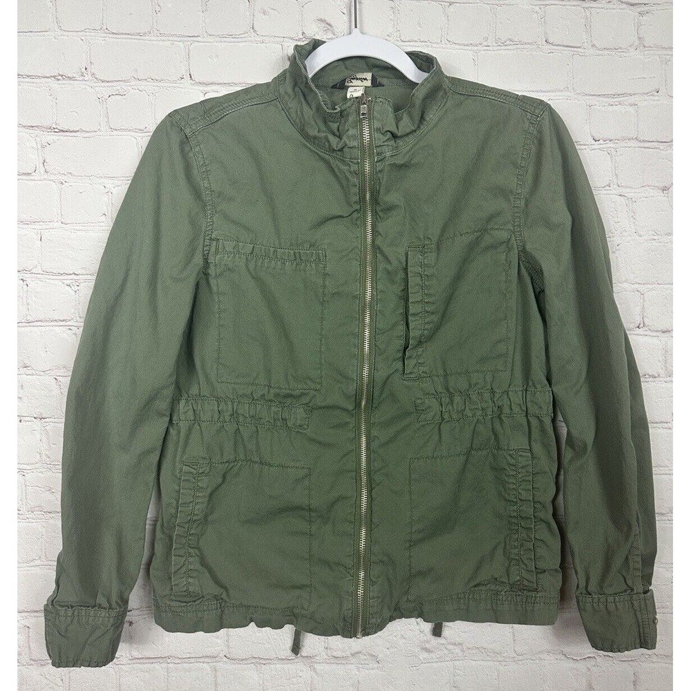 Supplies green full zip lightweight cotton utility jacket sz S GUC